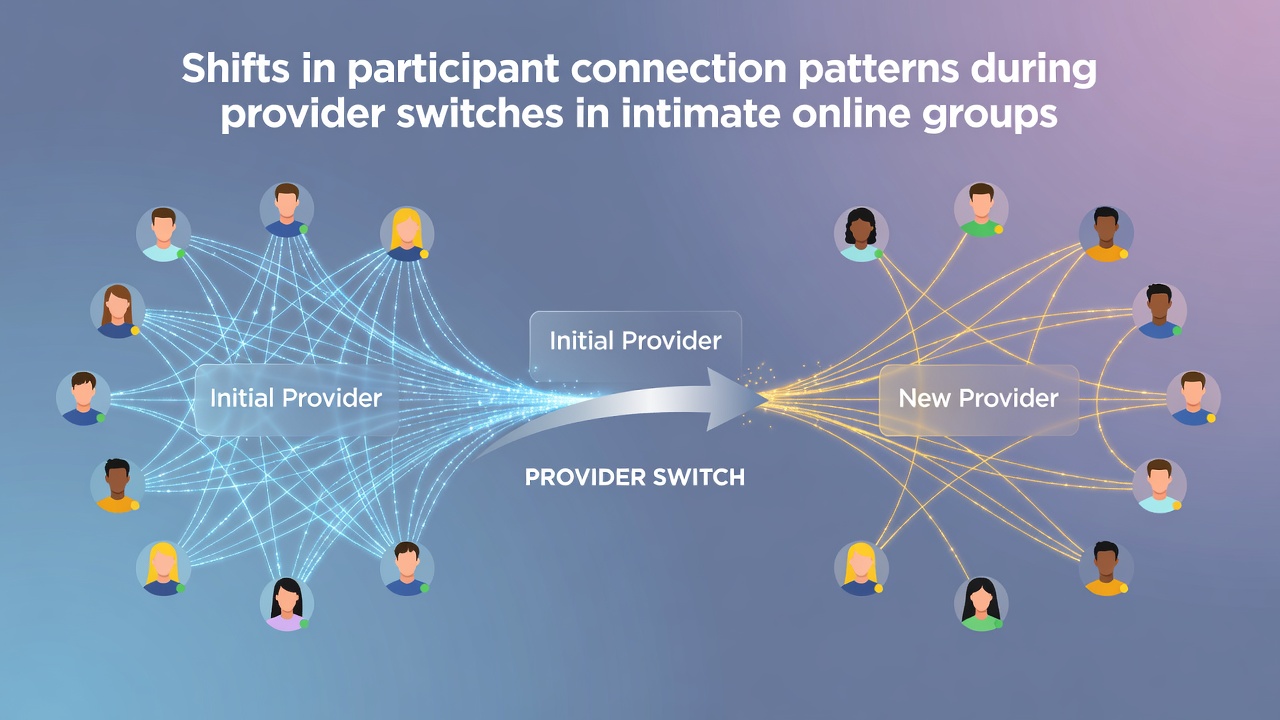 Shifts in Participant Connection Patterns During Provider Switches in Intimate Online Groups